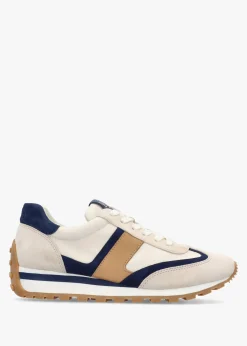 Best LAUREN RALPH LAUREN Dani White Sand Navy Multi Suede Trainers