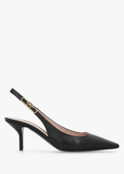 Outlet EMPORIO ARMANI Decollete Black Leather Sling Back Heels