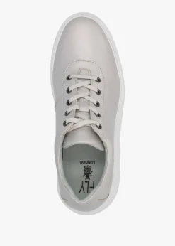Outlet FLY LONDON Dipo Silver Leather Wedge Trainers
