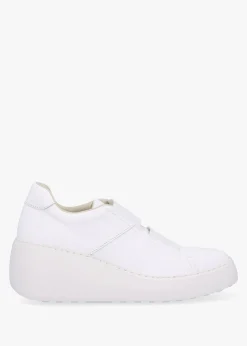 Outlet FLY LONDON Dito II White Leather Wedge Trainers