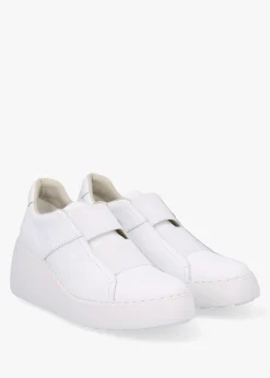 Outlet FLY LONDON Dito II White Leather Wedge Trainers