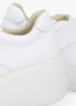 Outlet FLY LONDON Dito II White Leather Wedge Trainers