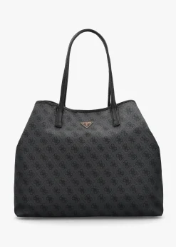 Outlet GUESS Eco Victtoria II Coal Logo 2 In 1 Tote Bag