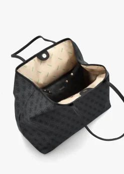 Outlet GUESS Eco Victtoria II Coal Logo 2 In 1 Tote Bag