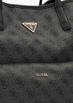 Outlet GUESS Eco Victtoria II Coal Logo 2 In 1 Tote Bag