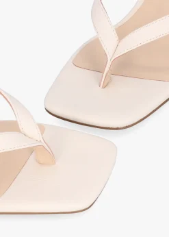 Sale DANIEL Eden Cream Leather Toe Post Kitten Heel Sandals