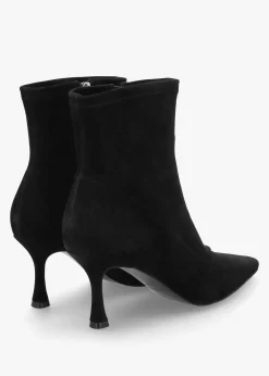 Fashion DANIEL Elenora Black Suede Shaped Heel Sock Boots