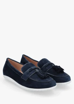 Sale MODA IN PELLE Elinia Navy Suede Tassel Loafers
