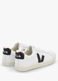 Best VEJA Esplar Logo Extra White Black Leather Trainers