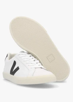 Best VEJA Esplar Logo Extra White Black Leather Trainers