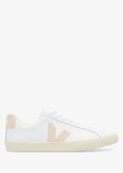 New VEJA Esplar Logo Leather Extra White Sable Trainers
