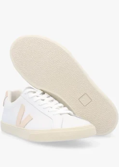 New VEJA Esplar Logo Leather Extra White Sable Trainers