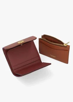 Outlet COACH Essential Signature Coated Canvas Tan Caramel Card Holder Wallet