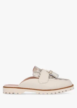 Online MODA IN PELLE Etana Off White Leather Backless Loafers