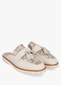 Online MODA IN PELLE Etana Off White Leather Backless Loafers