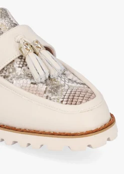 Online MODA IN PELLE Etana Off White Leather Backless Loafers