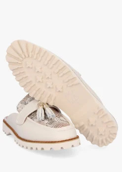 Online MODA IN PELLE Etana Off White Leather Backless Loafers