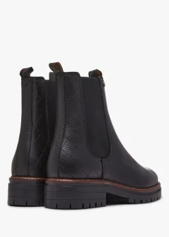 Hot BARBOUR Evie Black Leather Chelsea Boots