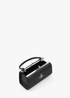 Discount VIVIENNE WESTWOOD Extra Large Doll Frame Saffiano Black Purse Bag