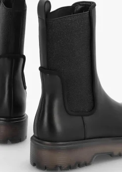 Best DANIEL Ezzie Black Leather Tall Chelsea Boots