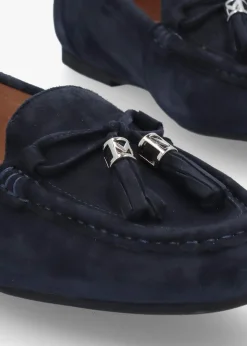 New MODA IN PELLE Famina Navy Suede Tassel Loafers