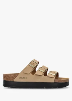 Discount PAPILLIO Florida III Pap Flex Platform Sandcastle Nubuck Leather Mules