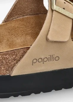 Discount PAPILLIO Florida III Pap Flex Platform Sandcastle Nubuck Leather Mules