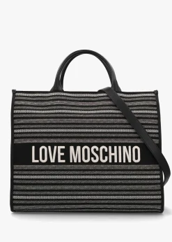 Fashion LOVE MOSCHINO Flower Nero Tote Bag