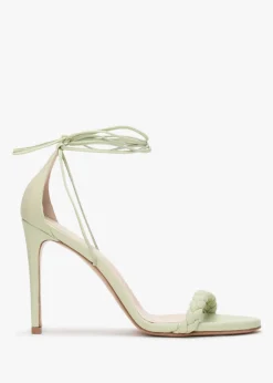Best DANIEL Frait Green Leather Braided Heeled Sandals