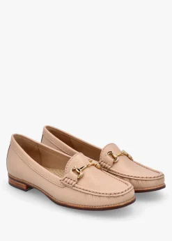 New DANIEL Galtro Nude Tumbled Leather Snaffle Loafers