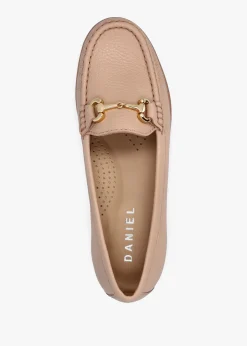 New DANIEL Galtro Nude Tumbled Leather Snaffle Loafers