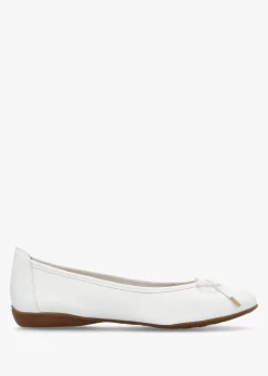 Best DANIEL Gambi White Tumbled Leather Ballet Pumps