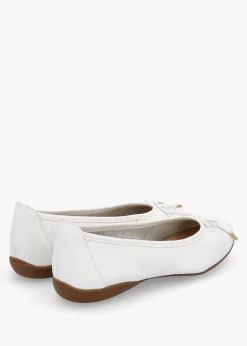 Best DANIEL Gambi White Tumbled Leather Ballet Pumps