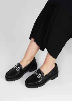 Best DANIEL Garrera Black Patent Leather Chunky Loafers