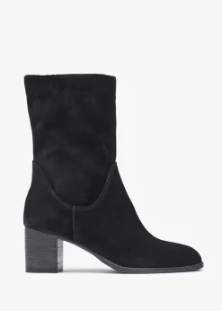 Discount DANIEL Gigi Black Suede Block Heel Calf Boots