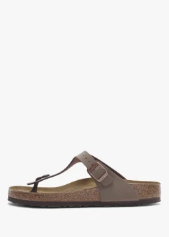 Clearance BIRKENSTOCK Gizeh Birko-Flor Mocca Toe Post Sandals