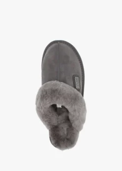 Outlet AUSTRALIA LUXE Grey Double-Face Sheepskin Closed Mule Slippers