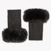 Clearance DANIEL Grey Faux Fur Fingerless Gloves