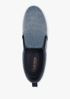 Hot LAUREN RALPH LAUREN Haddley Blue Denim Trainers