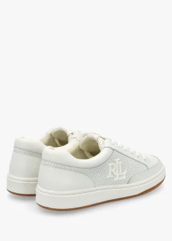 New LAUREN RALPH LAUREN Hailey Snow White Leather Trainers