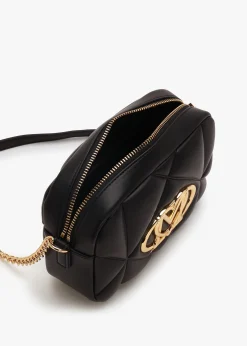 Outlet LOVE MOSCHINO Heart Logo Quilted Nero Cross-Body Bag