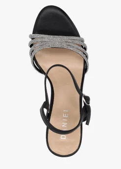 Sale DANIEL Icris Black Strappy Mid Heel Sandals