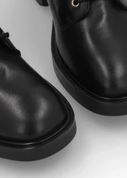 Hot DANIEL Ilacie Black Leather Lace Up Boots