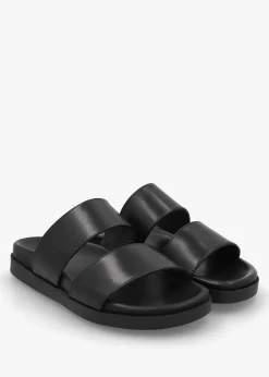 Outlet DANIEL Imogen Black Leather Two Band Mules