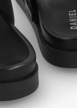 Outlet DANIEL Imogen Black Leather Two Band Mules