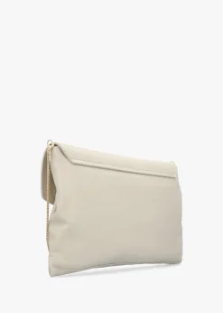 Clearance DANIEL Inclutch Cream Tumbled Leather Envelope Clutch