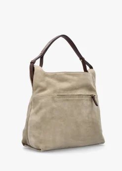 Clearance DANIEL Inhobo Beige Suede Slouchy Hobo Bag