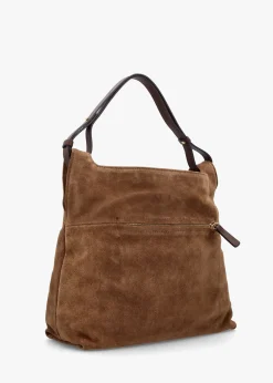 Fashion DANIEL Inhobo Brown Suede Slouchy Hobo Bag