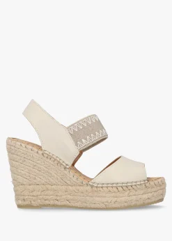 Hot DANIEL Istitch Cream Leather Wedge Espadrilles