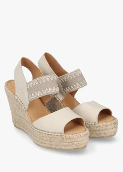 Hot DANIEL Istitch Cream Leather Wedge Espadrilles